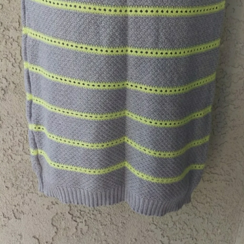a.n.a gray & yellow striped knit sweater - Picture 6 of 8